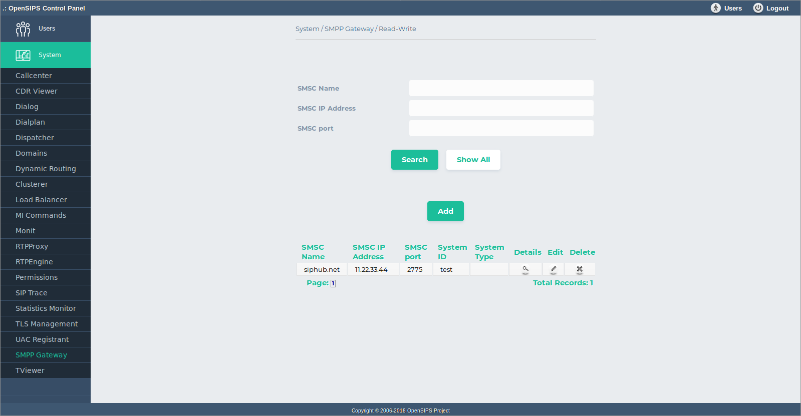 SMPP Gateway